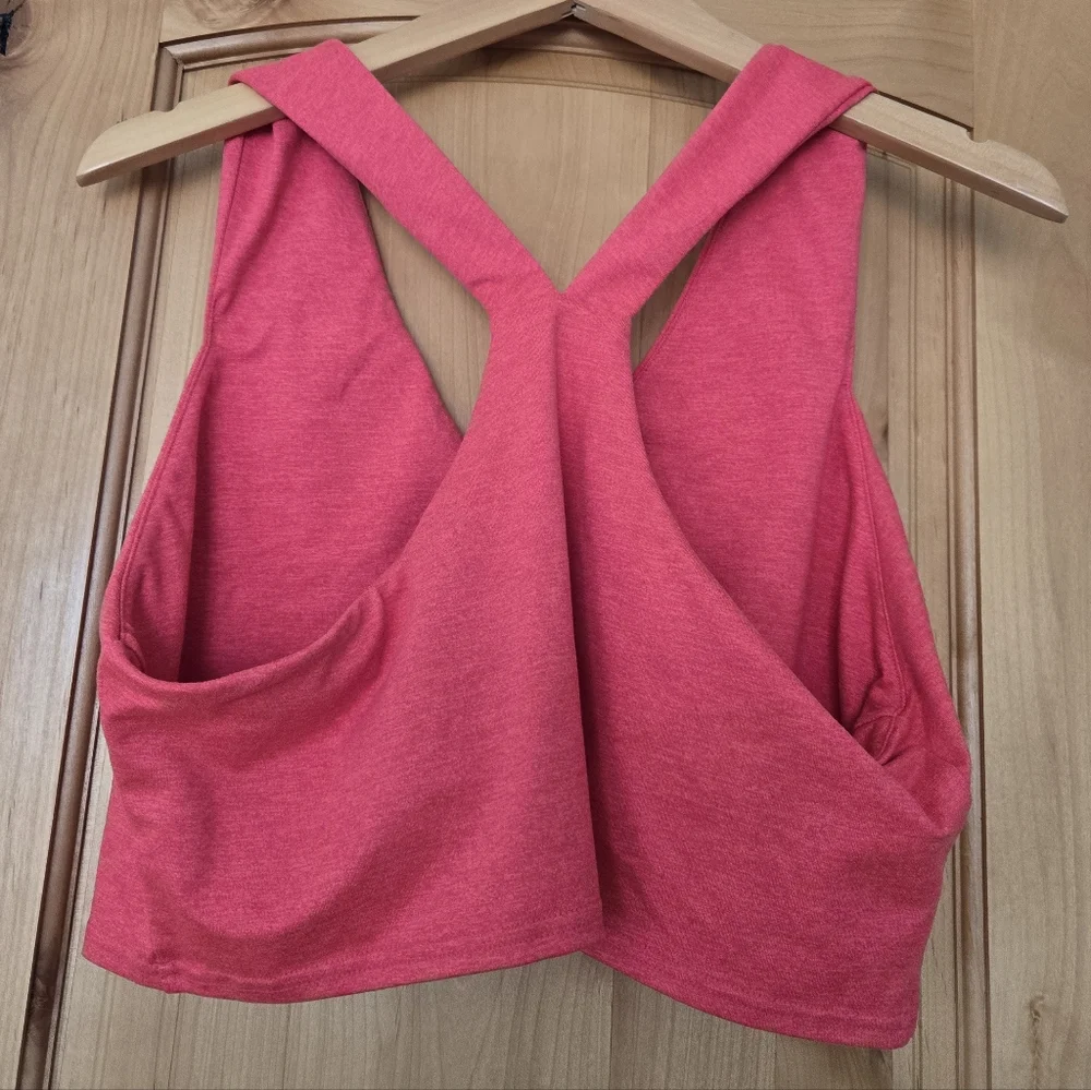 Quince Pink V Neck Racerback Shelf Sports Bra XL - Picture 1 of 4
